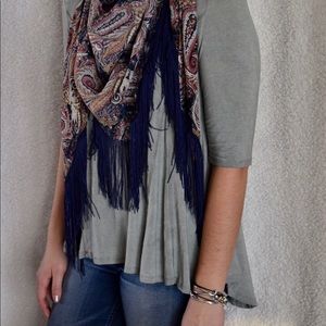 St. Tropez West Moss Green Flowy Shirt